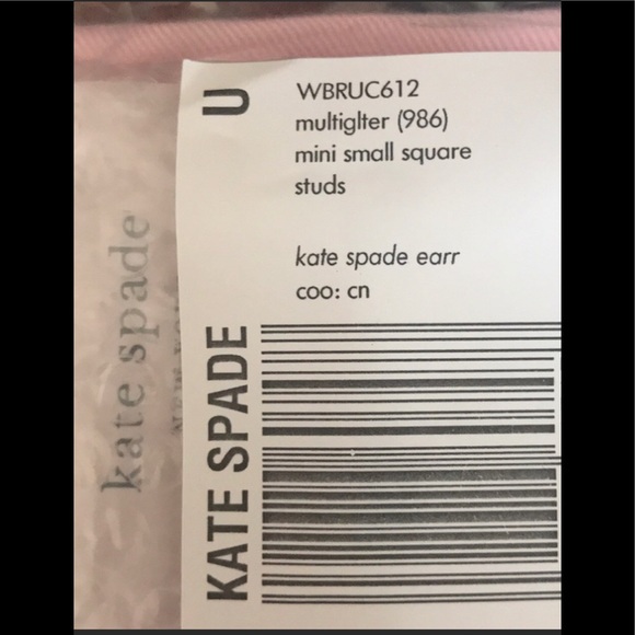 🆕 Kate Spade square mini small stud multi glitter earrings - Picture 13 of 15